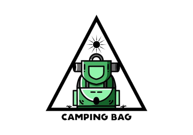 Conception d'illustration de sac de camping simple