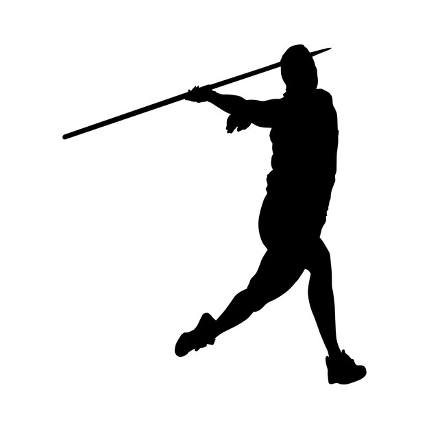 Vecteur conception d'illustration de la silhouette du sport de lancer de lance vectoriel 8