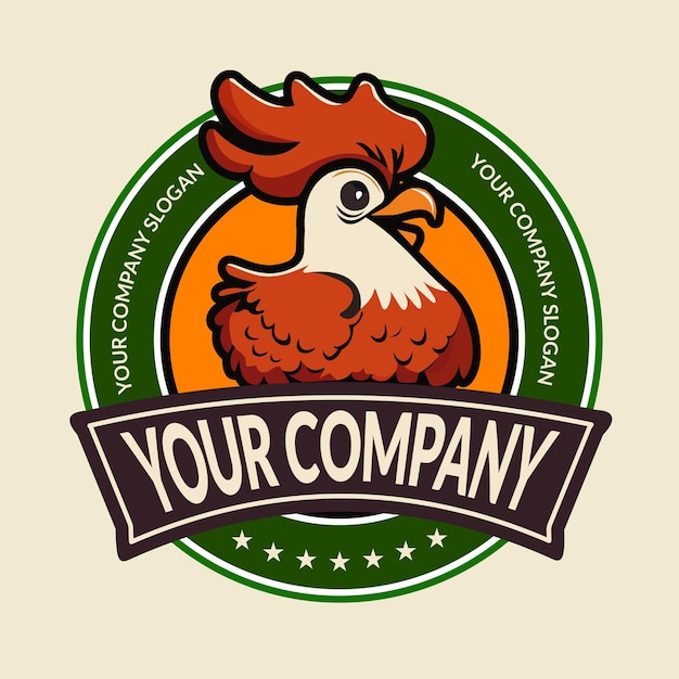 Conception D'illustration De Symbole D'icône De Vecteur De Logo De Coq, Coq De Poulet De Coq.