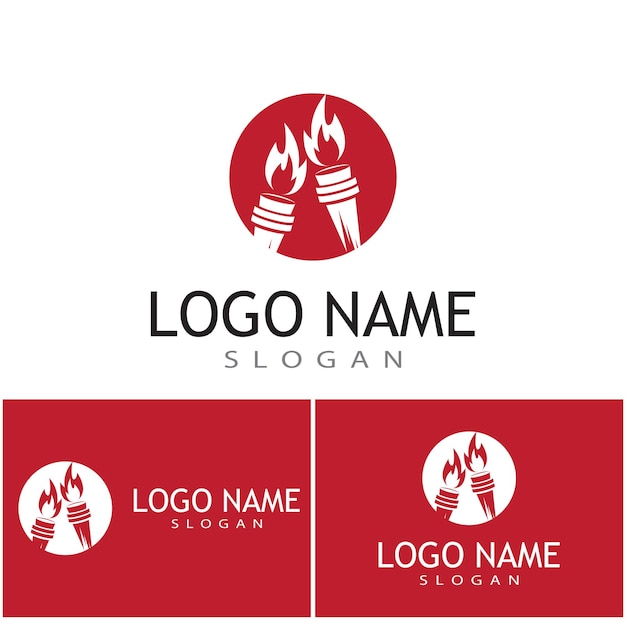 Conception d'illustration de symbole de vecteur de modèle de logo de torche