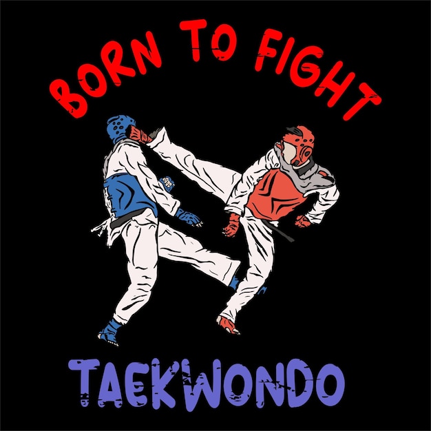 Vecteur conception d'illustration de taekwondo pour l'impression de marchandises de produits