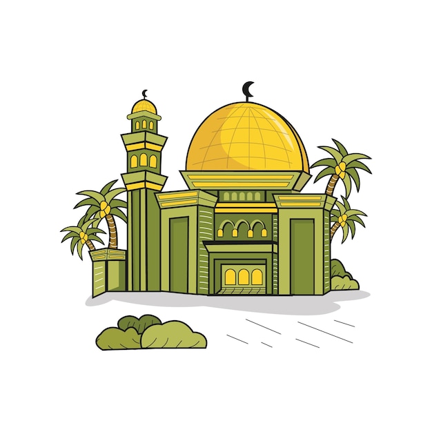Conception d'illustration vectorielle de belle mosquée