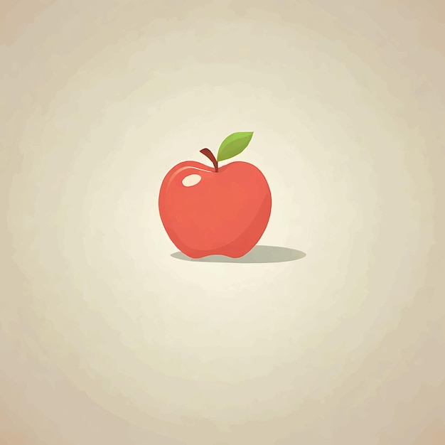 La conception de l'illustration vectorielle colorée de la pomme est de style dessin animé plat