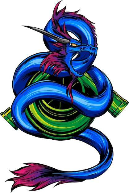 conception d'illustration vectorielle de dragon coloré