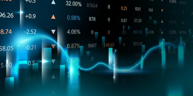 conception d'illustration vectorielle d'entreprise Graphiques boursiers ou graphiques de trading Forex pour les entreprises