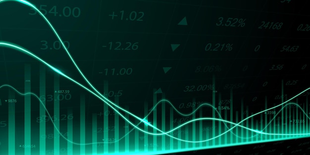 Conception d'illustration vectorielle d'entreprise Graphiques boursiers ou graphiques de trading Forex pour des idées commerciales et financières