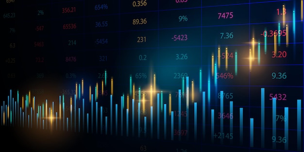 Conception d'illustration vectorielle d'entreprise Graphiques boursiers ou graphiques de trading Forex pour des idées commerciales et financières