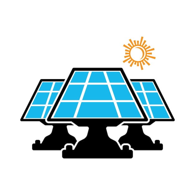 Vecteur conception de l'illustration vectorielle de l'icône du panneau solaire