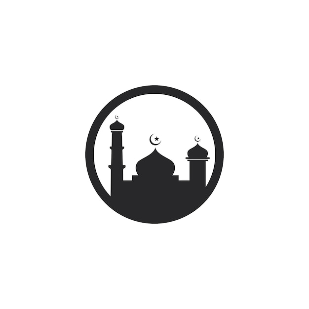 Conception d'illustration vectorielle d'icône musulmane de mosquée