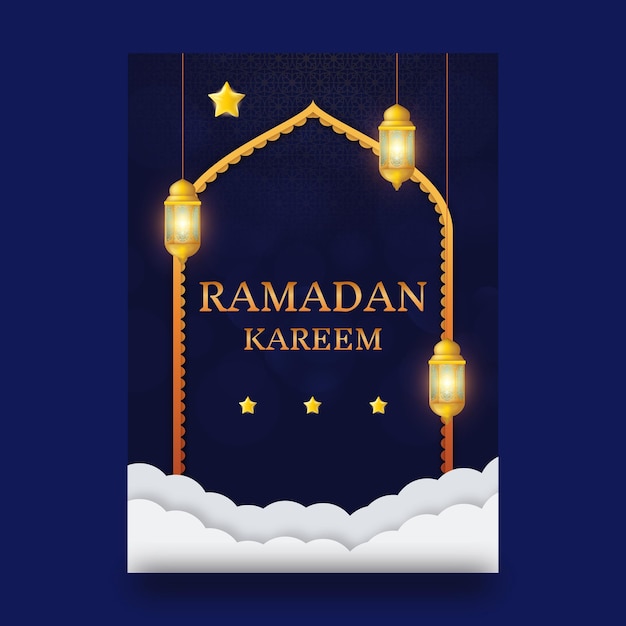 Conception D'illustration Vectorielle Islamique Ramadan Kareem Réaliste