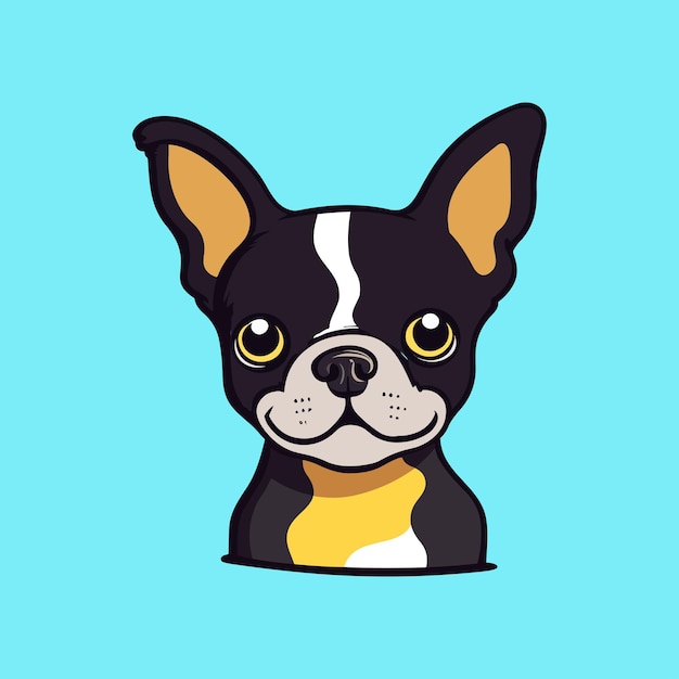 Conception D'illustration Vectorielle Mignon Boston Terrier Pour Animaux De Compagnie