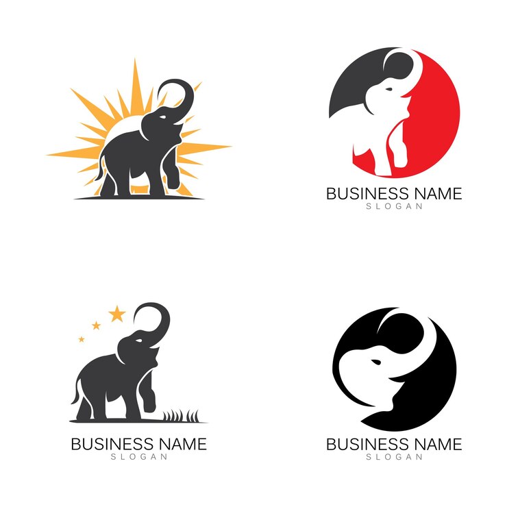 Conception d'illustration vectorielle de modèle de logo d'éléphant