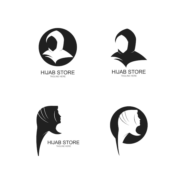 Conception D'illustration Vectorielle De Modèle De Logo De Hijab De Muslimah