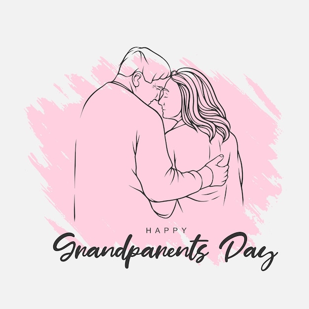 Conception D'illustration De Vieux Couple Pour La Fête Des Grands-parents