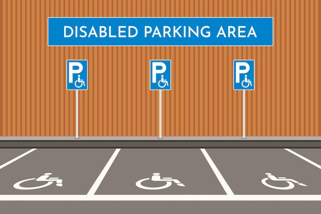 Conception D'illustration De Zone De Stationnement Pour Handicapés