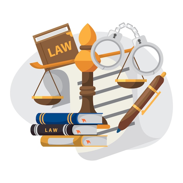 Conception D'illustrations Sur Le Droit Et La Justice Conception Vectorielle