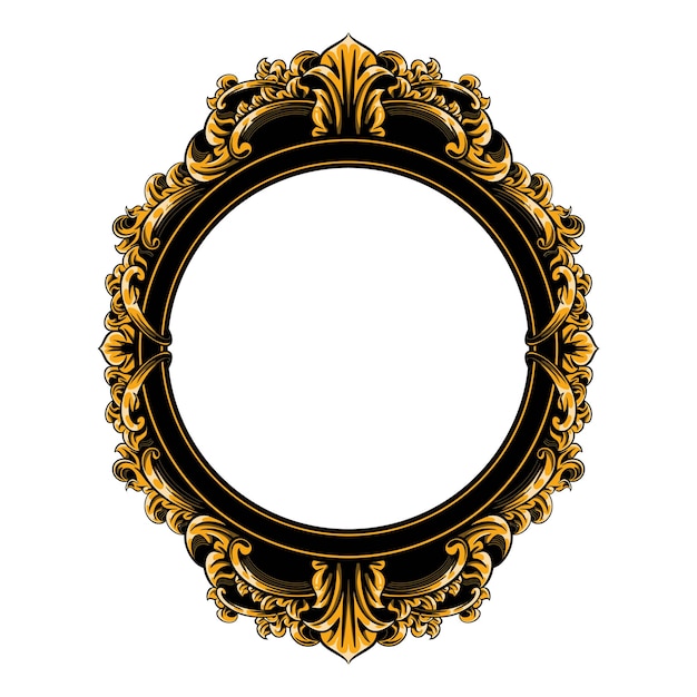 conception d'image gravée avec une forme de cercle unique dans un vecteur de couleur jaune luxueux