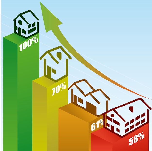 Vecteur conception de l'immobilier au cours de l'illustration vectorielle de fond