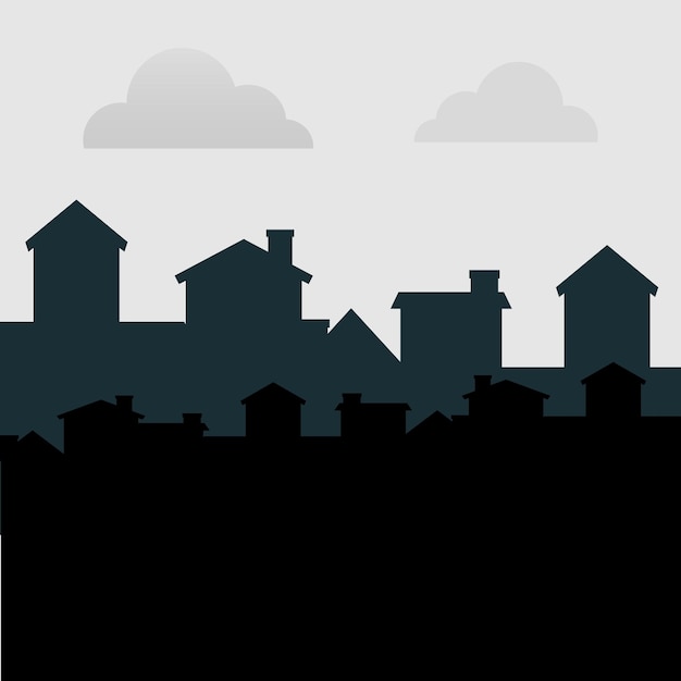 Conception immobilière avec la silhouette de la ville