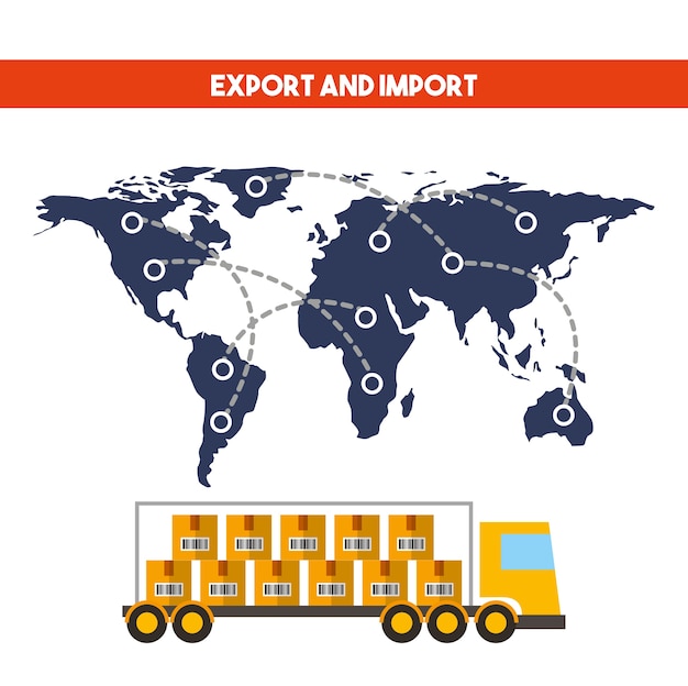 Vecteur conception d'importation et d'exportation