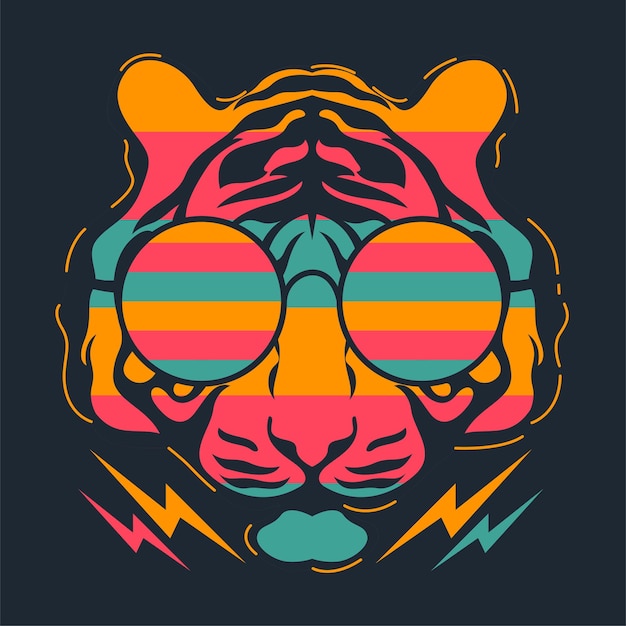 Vecteur conception d'impression vectorielle tigre pour t-shirt et autres