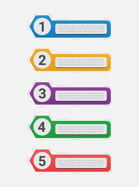 Conception D'infographie D'entreprise Moderne En 5 étapes Vecteur gratuit