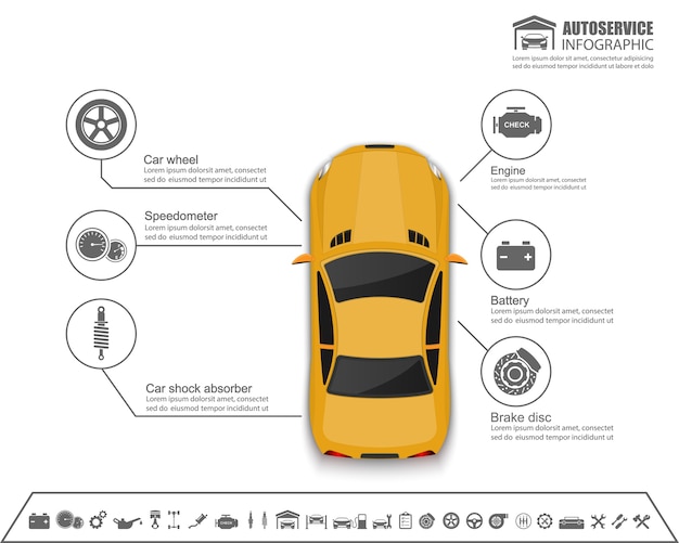 Conception D'infographie De Service Auto Voiture