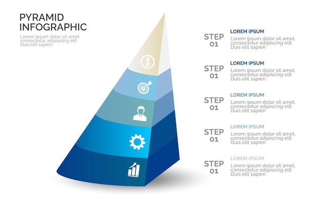 Conception D'infographies Isométriques Avec Des Icônes Et 5 Options Niveaux Ou étapes Infographies Pour Les Entreprises