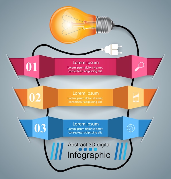 Conception Infographique. Ampoule, Icône De La Lumière.