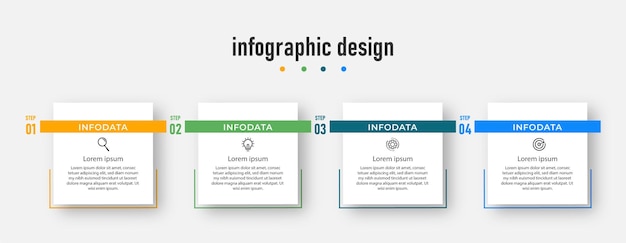 Conception Infographique élégante En 4 étapes Vecteur Premium