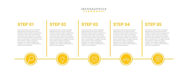 Conception Infographique Avec Icônes Et 5 Options Ou étapes