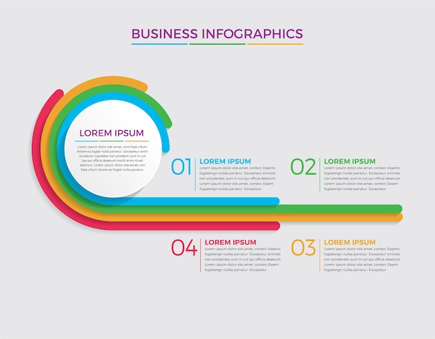 Conception Infographique Et Marketing. Concept D'entreprise Avec 4 Options, étapes Ou Processus.