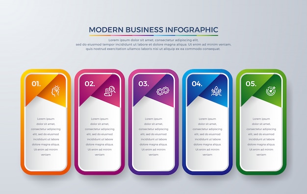 Conception Infographique Moderne Avec 5 Choix De Processus Ou étapes.