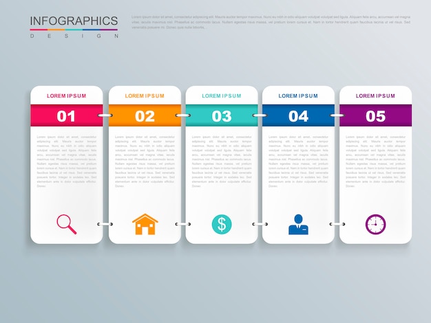 Conception Infographique Moderne Avec Des éléments D'étiquette Colorés