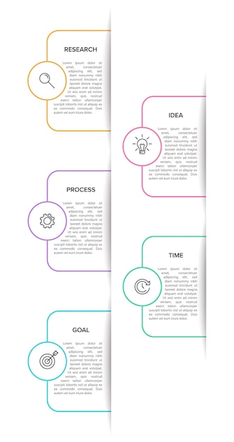Conception Infographique Verticale Avec Icônes Et 5 Options Ou étapes
