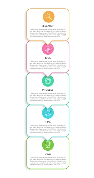 Conception Infographique Verticale Avec Icônes Et 5 Options Ou étapes