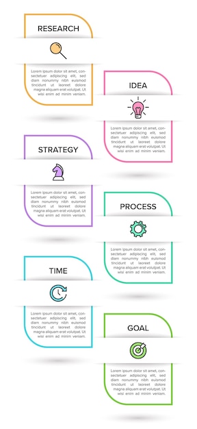 Conception Infographique Verticale Avec Icônes Et 6 Options Ou étapes