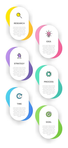 Conception Infographique Verticale Avec Icônes Et 6 Options Ou étapes