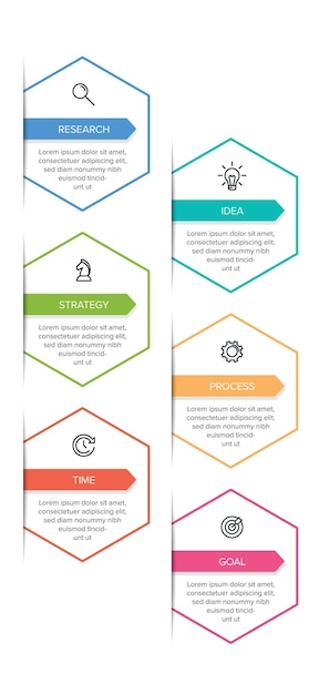 Conception Infographique Verticale Avec Icônes Et 6 Options Ou étapes