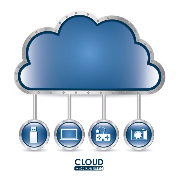 Vecteur conception informatique en nuage