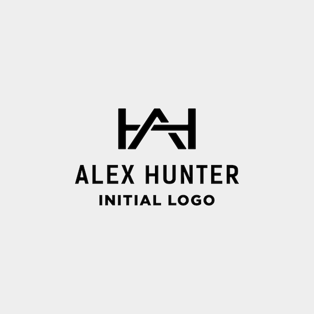 Vecteur conception initiale du logo ah monogramme identité icône vector illustration
