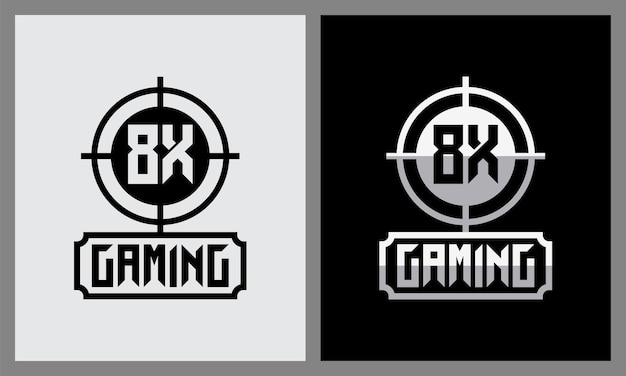 Conception initiale du logo de jeu créatif cercle noir 8x