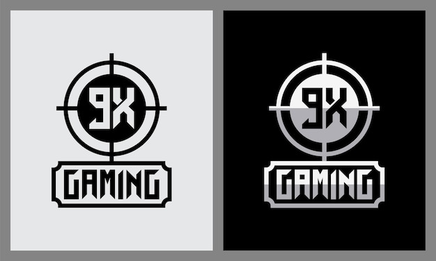 Conception initiale du logo de jeu créatif cercle noir 9x