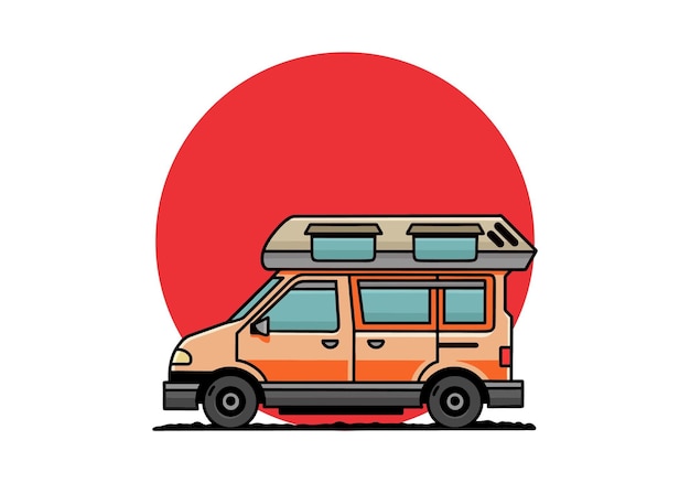 Conception d'insigne d'illustration de camping-car