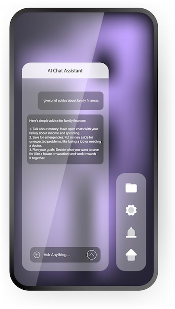 La conception de l'interface de l'application mobile de l'assistant de chat AI