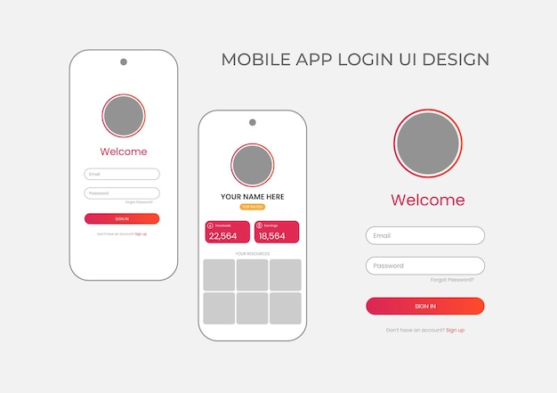 Conception de l'interface utilisateur de l'application mobile avec téléphone délimité