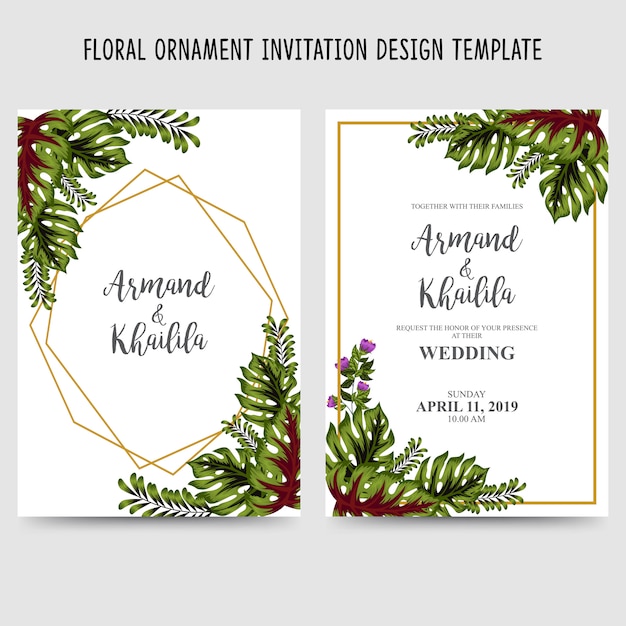 Conception Invitation Aquarelle Ornement Floral