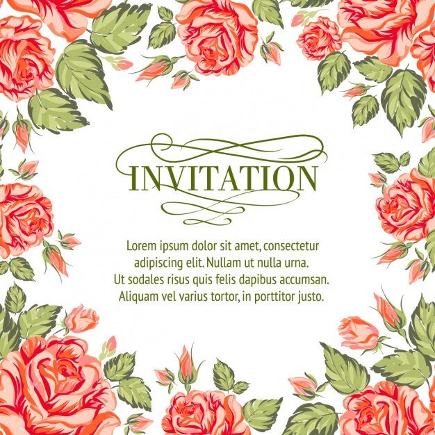 Conception D'invitation Floral