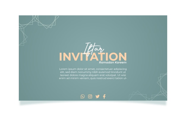 Vecteur conception d'invitation iftar