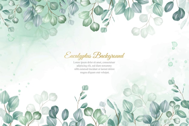 Conception D'invitation De Mariage De Verdure Avec Arrangement D'eucalyptus